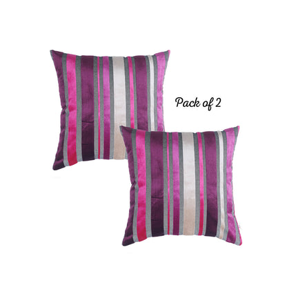 Velvet Purple Luxurious Square 17" Throw Pillow Cover  (Set of 2)