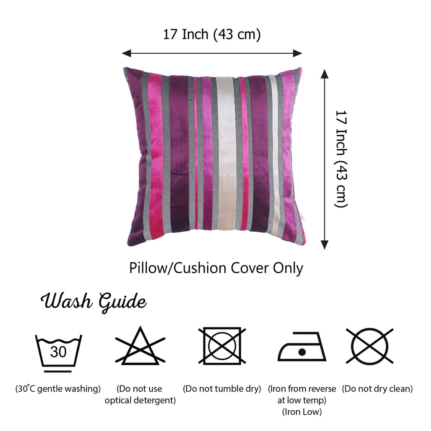 Velvet Purple Luxurious Square 17" Throw Pillow Cover  (Set of 2)