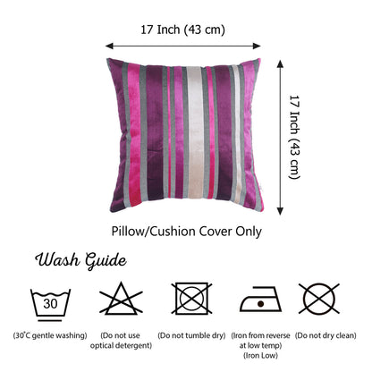 Velvet Purple Luxurious Square 17" Throw Pillow Cover  (Set of 2)