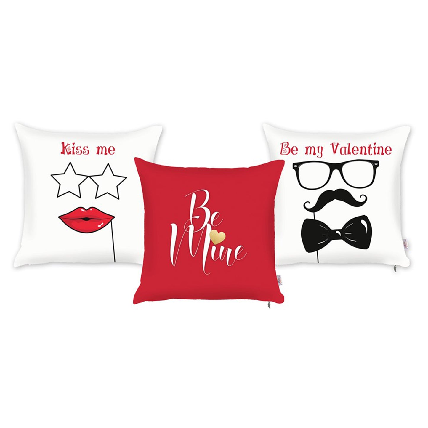 Valentine's Day Kiss Me Square 18"x18" Throw Pillow Cover Set of 3