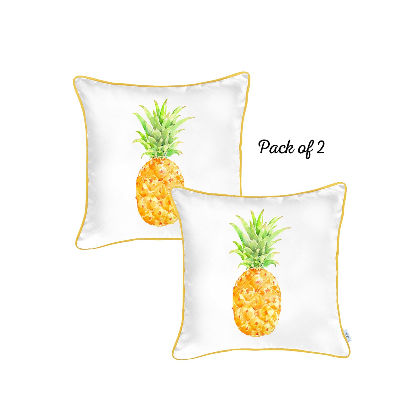 Tropical Pinapple Square 18" Throw Pillow Cover  (Set of 2)