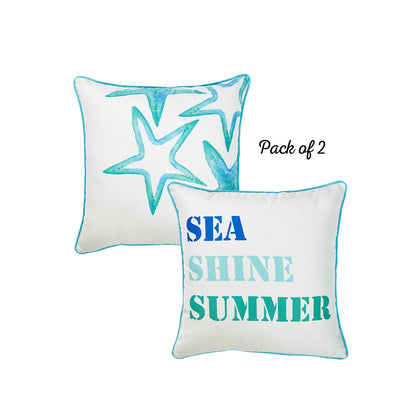 Marine Quote Stars Square 18" Throw Pillow Cover & Insert (Set of 2)