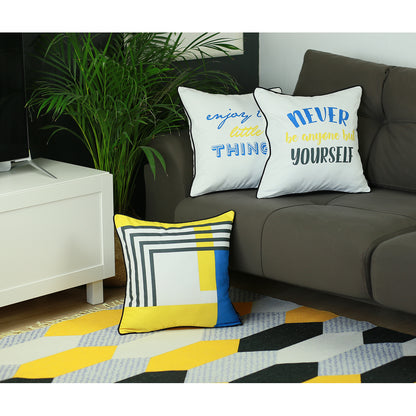 Scandi Geometric Stripes Square 18" Throw Pillow Cover (Set of 4)