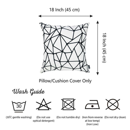 Scandi BW Tangle Square 18" Throw Pillow Cover (Set of 2)