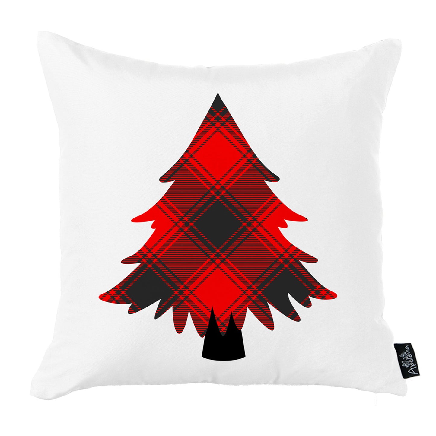 Decorative Christmas Themed Throw Pillow Cover Set of 4 Square 18" x 18" White & Red for Couch, Bedding