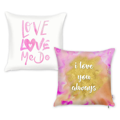 Valentine's Day Love Me Do Square 18"x18" Throw Pillow Cover Set of 2