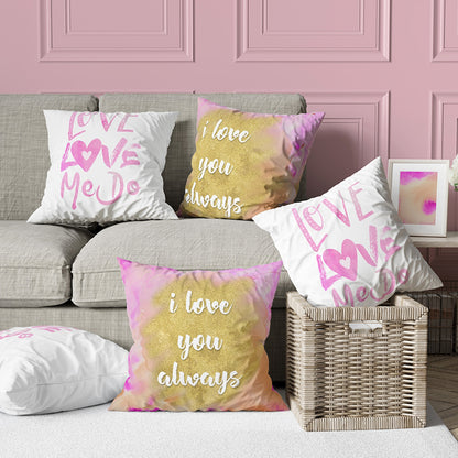 Valentine's Day Love Me Do Square 18"x18" Throw Pillow Cover Set of 2