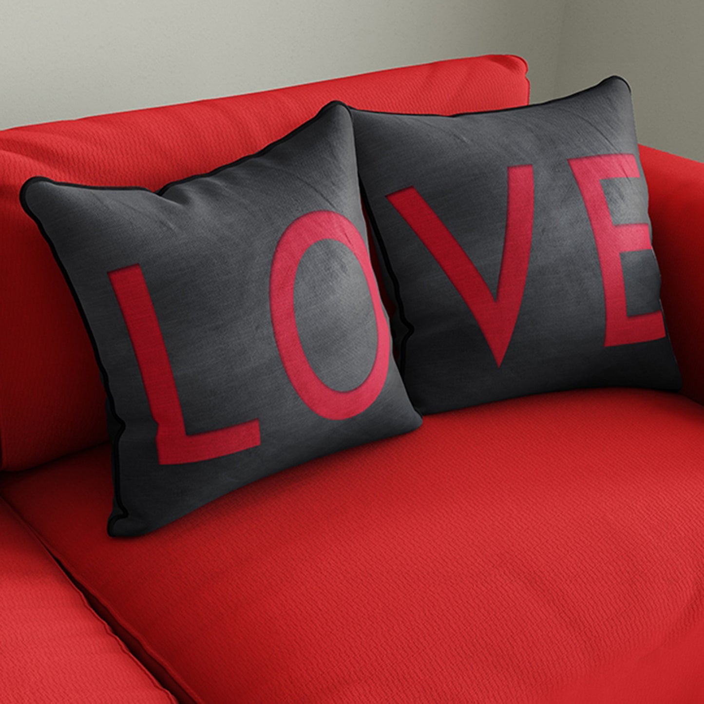 Valentine's Day Love Square 18"x18" Throw Pillow Cover Set of 2