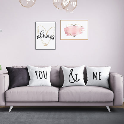 Valentine's Day You & Me Square 18"x18" Throw Pillow Cover Set of 3