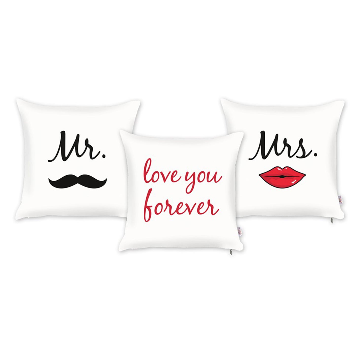 Valentine's Day Love You Forever Square 18"x18" Throw Pillow Cover Set of 3