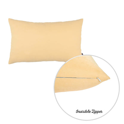 Honey Set of 2 Decorative Throw Pillow Cover Solid Color Pillowcase for Couch, Bedding