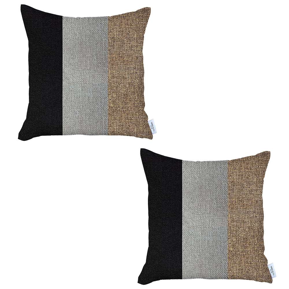 Boho-Chic Set of 2 Handcrafted Decorative Throw Pillow Cover Solid Jacquard Pillowcase for Couch, Bedding