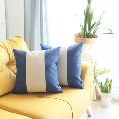 Boho-Chic Set of 2 Handcrafted Decorative Throw Pillow Cover Solid Jacquard Pillowcase for Couch, Bedding