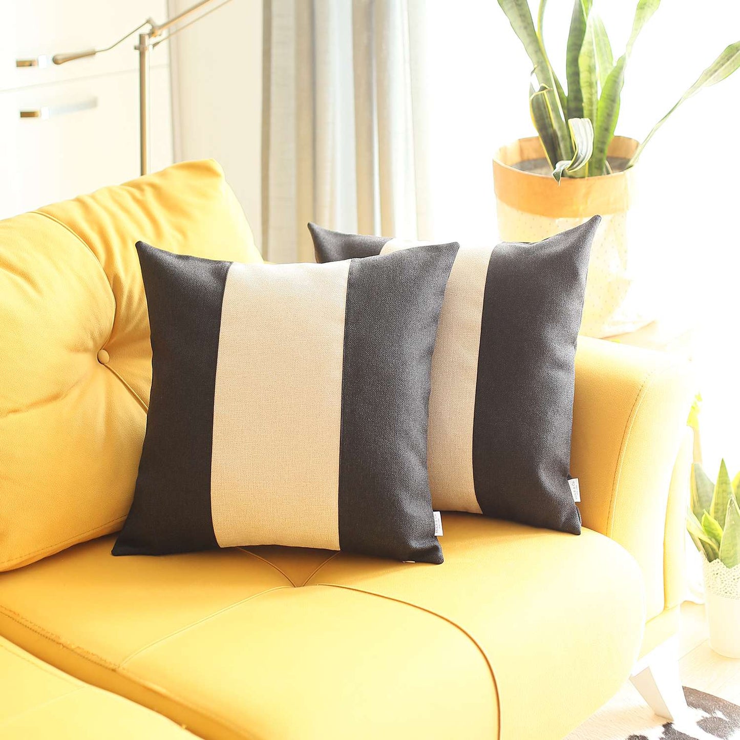 Boho-Chic Set of 2 Handcrafted Decorative Throw Pillow Cover Solid Jacquard Pillowcase for Couch, Bedding