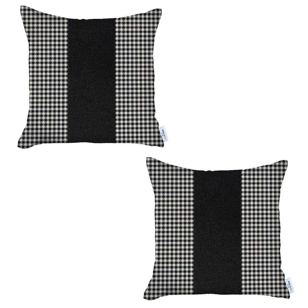 Bohemian Set of 2 Handmade Decorative Throw Pillow Houndstooth Jacquard for Couch, Bedding