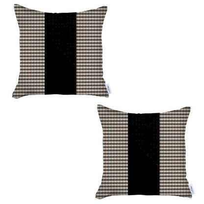 Bohemian Set of 2 Handmade Decorative Throw Pillow Houndstooth Jacquard for Couch, Bedding