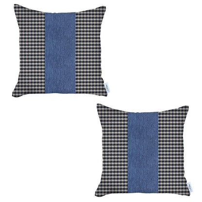 Bohemian Set of 2 Handmade Decorative Throw Pillow Houndstooth Jacquard for Couch, Bedding