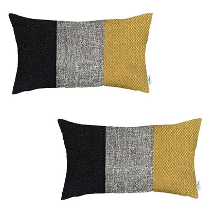 Boho-Chic Set of 2 Handcrafted Decorative Throw Pillow Cover Solid Jacquard Pillowcase for Couch, Bedding