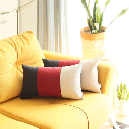 Boho-Chic Set of 2 Handcrafted Decorative Throw Pillow Cover Solid Jacquard Pillowcase for Couch, Bedding