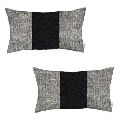 Boho-Chic Set of 2 Handcrafted Decorative Throw Pillow Cover Solid Jacquard Pillowcase for Couch, Bedding