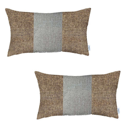 Boho-Chic Set of 2 Handcrafted Decorative Throw Pillow Cover Solid Jacquard Pillowcase for Couch, Bedding