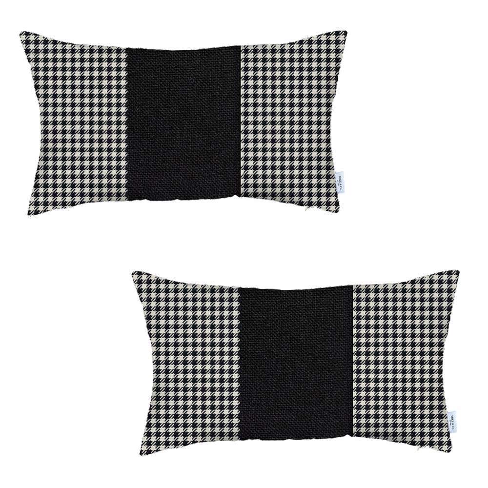 Bohemian Set of 2 Handmade Decorative Throw Pillow Houndstooth Jacquard for Couch, Bedding