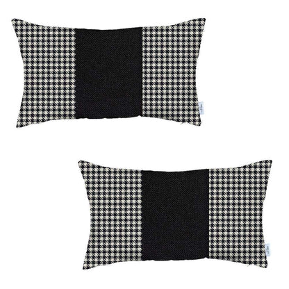 Bohemian Set of 2 Handmade Decorative Throw Pillow Houndstooth Jacquard for Couch, Bedding