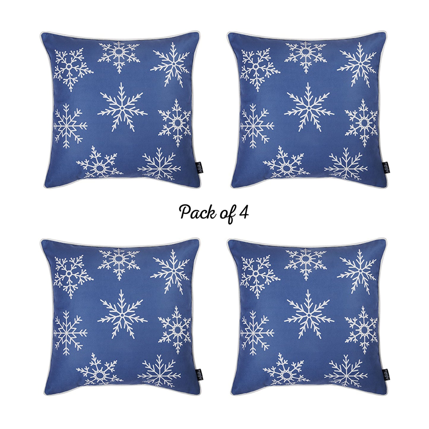 Christmas Snowflakes Decorative Throw Pillow Set of 4 Square 18" x 18" for Couch, Bedding