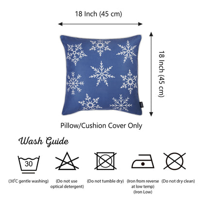 Christmas Snowflakes Decorative Throw Pillow Set of 4 Square 18" x 18" for Couch, Bedding