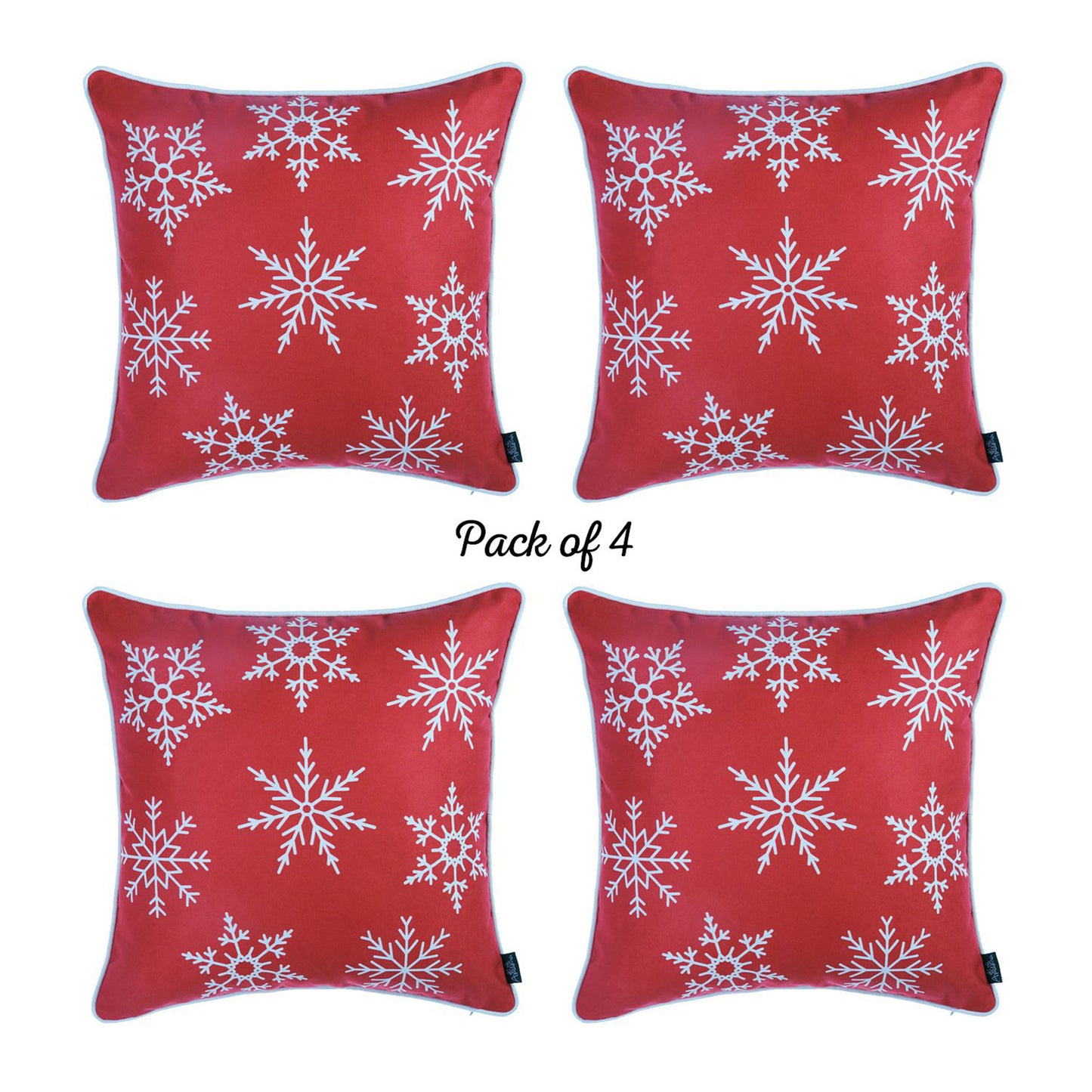 Christmas Snowflakes Decorative Throw Pillow Set of 4 Square 18" x 18" for Couch, Bedding