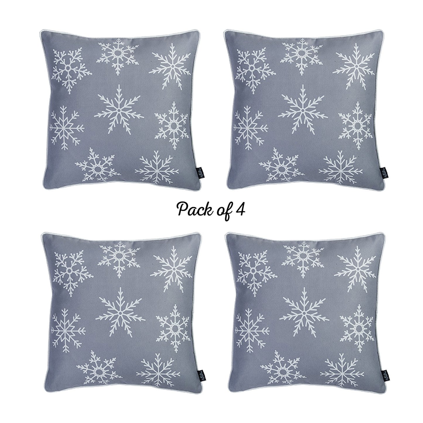 Christmas Snowflakes Decorative Throw Pillow Set of 4 Square 18" x 18" for Couch, Bedding