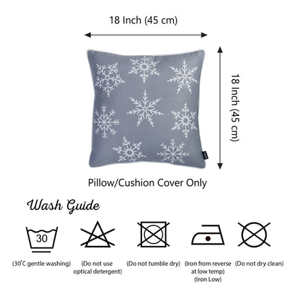 Christmas Snowflakes Decorative Throw Pillow Set of 4 Square 18" x 18" for Couch, Bedding