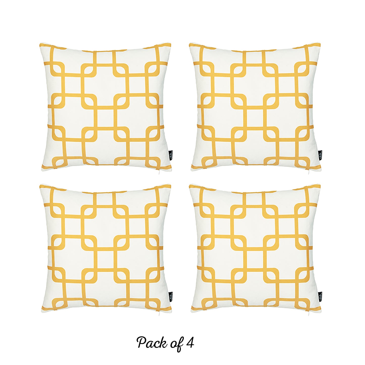 Geometric Yellow Squares Square 18" Throw Pillow Cover (Set of 4)