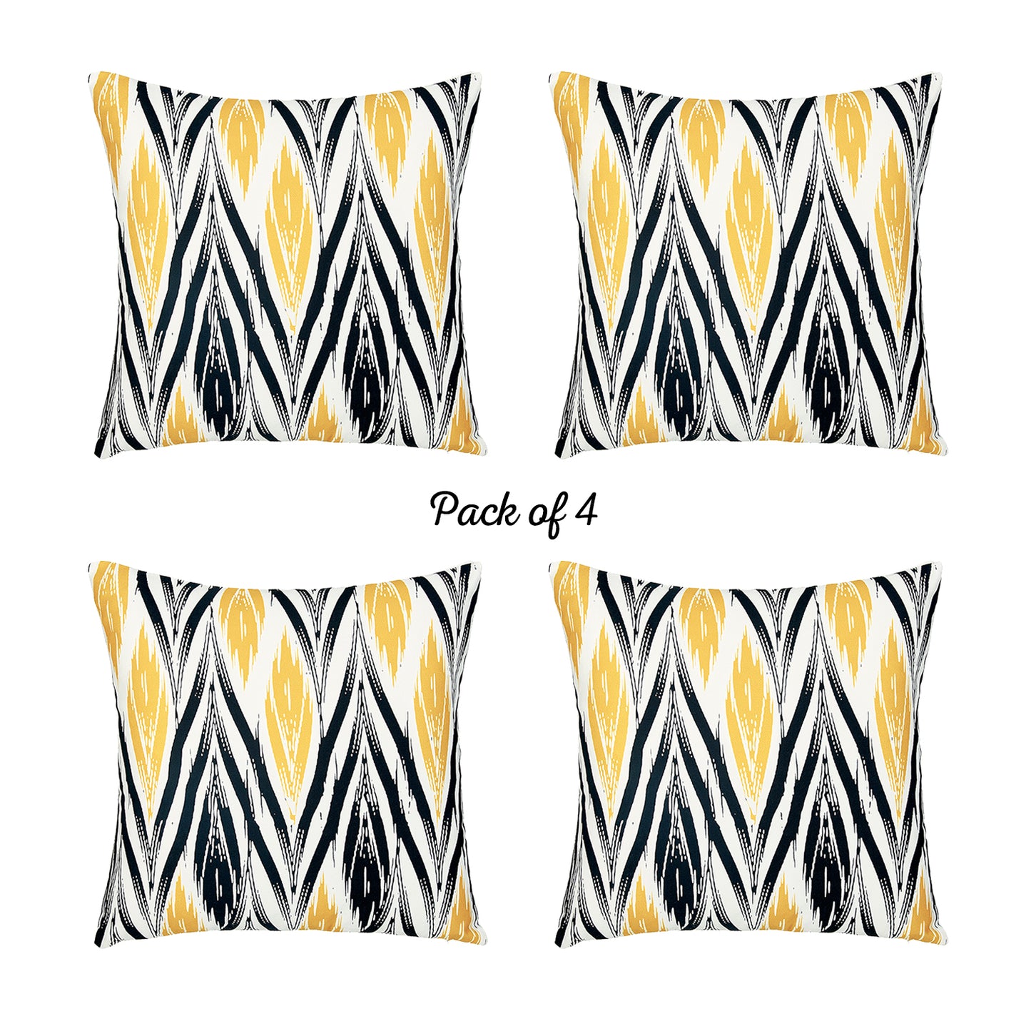 Geometric Yellow Lit Square 18" Throw Pillow Cover (Set of 4)