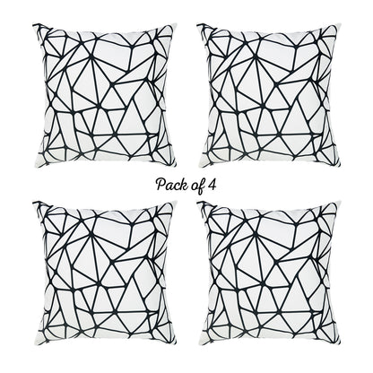 Scandi BW Tangle Square 18" Throw Pillow Cover (Set of 4)