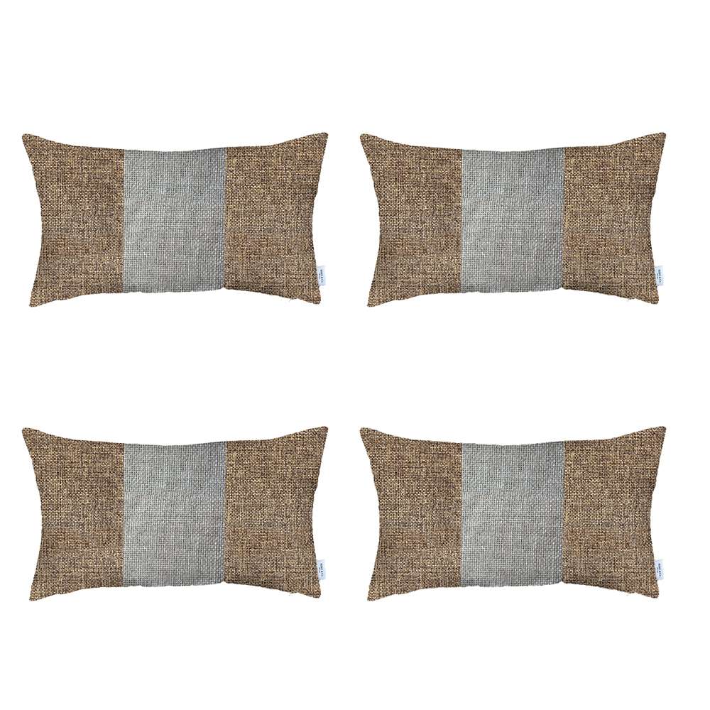 Boho-Chic Set of 4 Handcrafted Decorative Throw Pillow Cover Solid Jacquard Pillowcase for Couch, Bedding