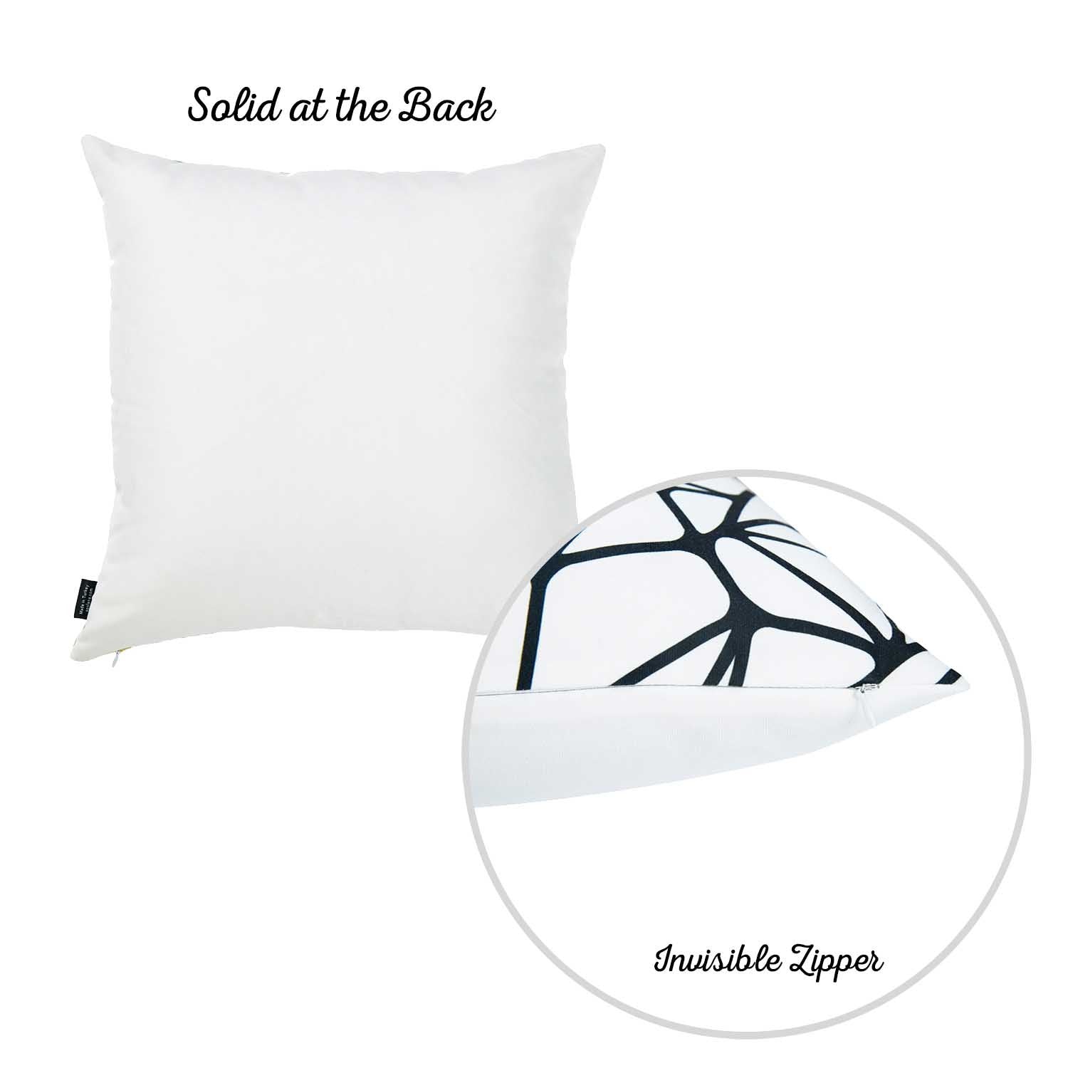 Scandi BW Tangle Square 18" Throw Pillow Cover - Apolena