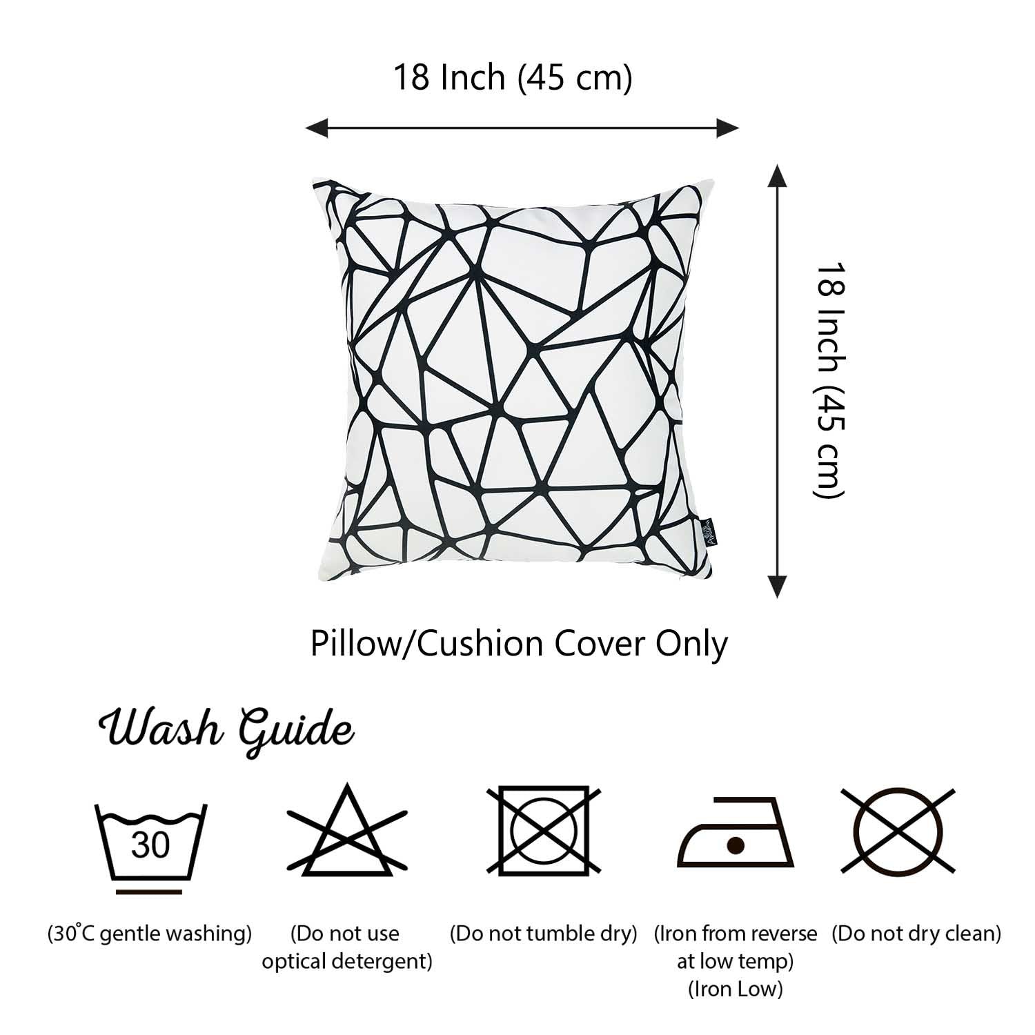 Scandi BW Tangle Square 18" Throw Pillow Cover - Apolena