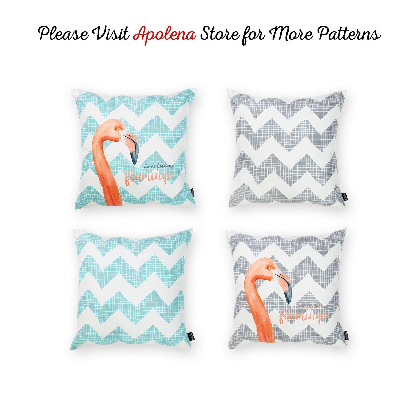 Tropical Blue Flamingo Printed Decorative Throw Pillow Cover Home Decor 18''x 18''