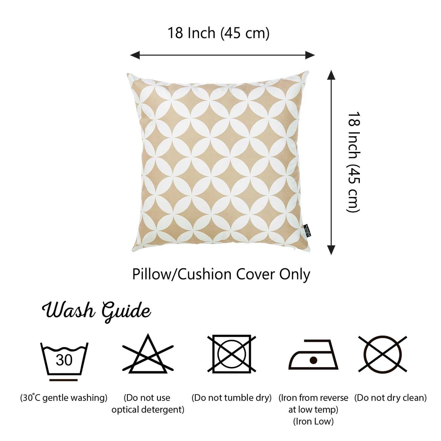 Tropical Deco Square 18" Throw Pillow Cover