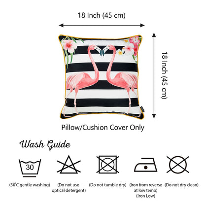Tropical  Flamingo Love Squares Decorative Throw Pillow Cover 18''x 18''
