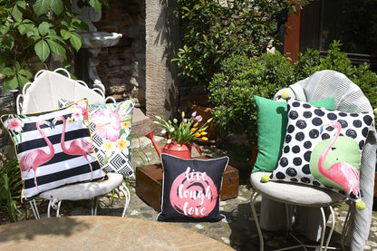 Tropical  Flamingo Love Squares Decorative Throw Pillow Cover 18''x 18''